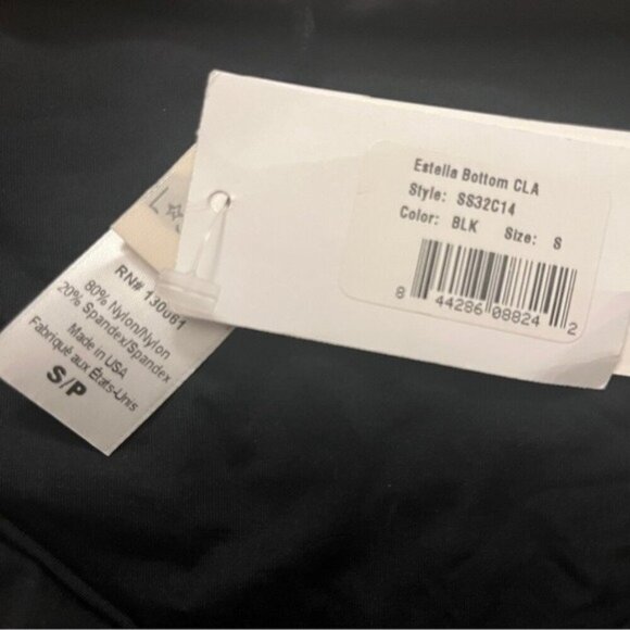 L*space Swim Estella Black Bikini Cheeky Bottoms Small  Dual Side Cutouts - Picture 2 of 7